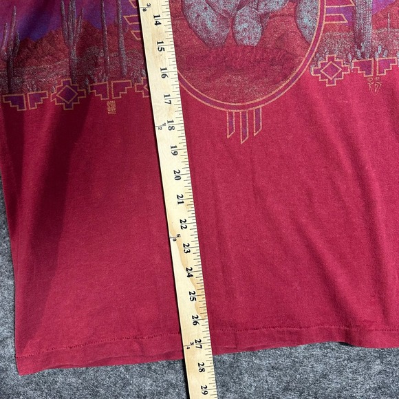 Oneita Wrap Around T Shirt Vintage Single Stitch 90s Arizona Desert Cactus Large - Picture 4 of 16